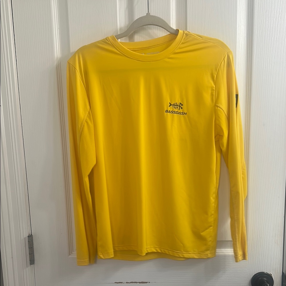 Youth Yellow Long Sleeve Fishing Shirt with Bassdash Logo